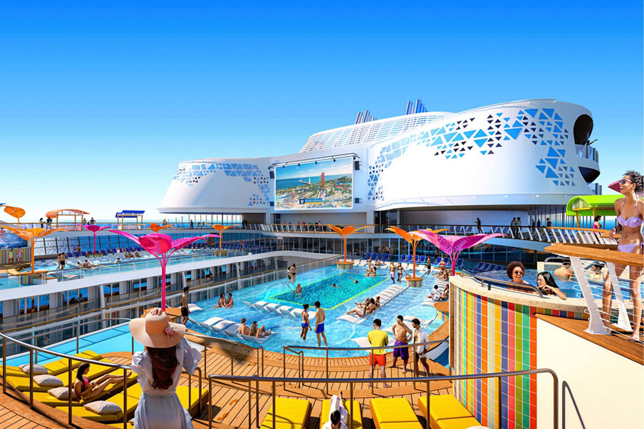 Wonder of the Seas Pool Deck Aerial