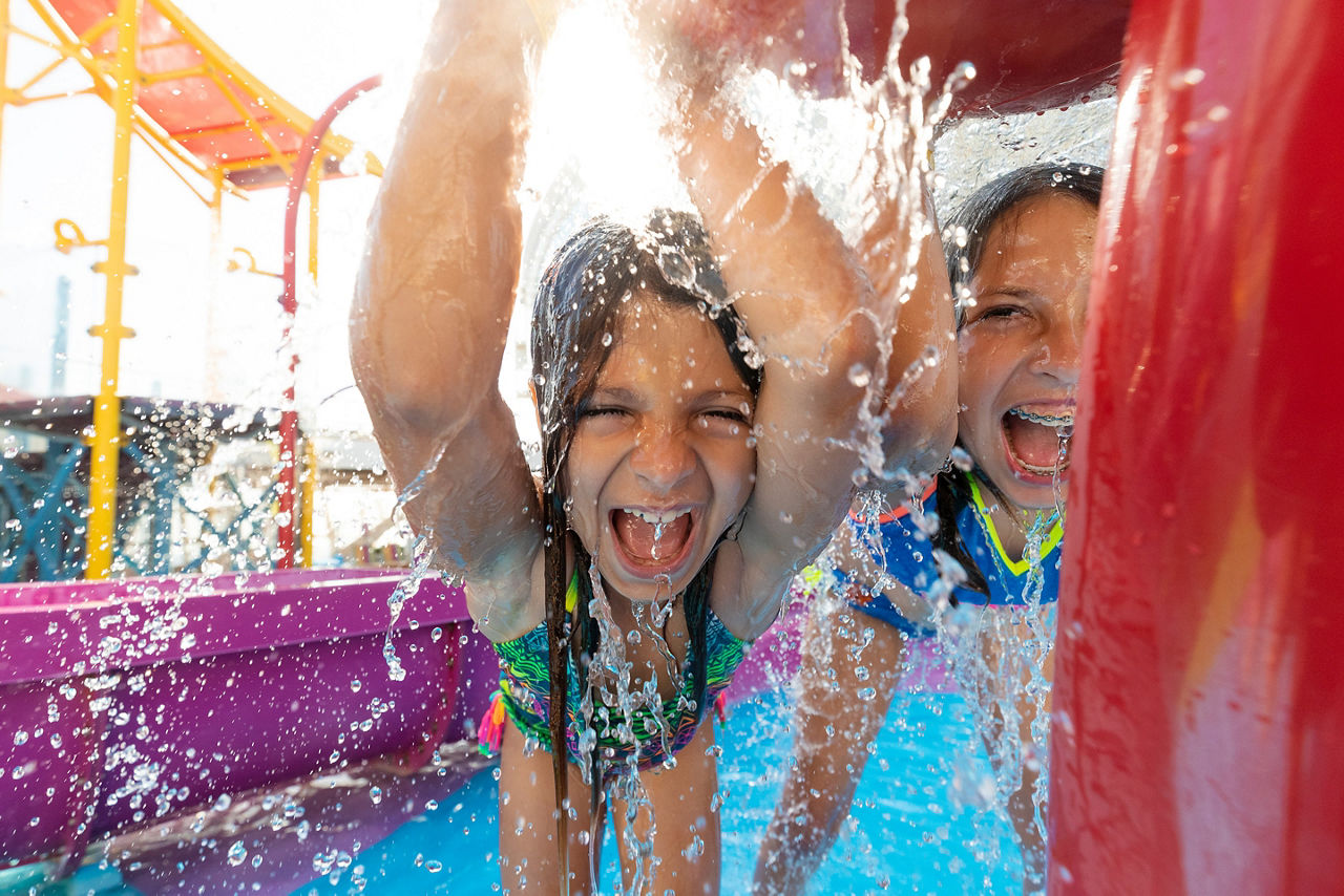 Girls Laughing and Splashing on Splashaway Bay