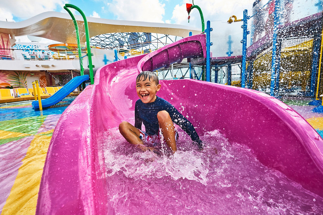 Splashaway Bay Kid Sliding 