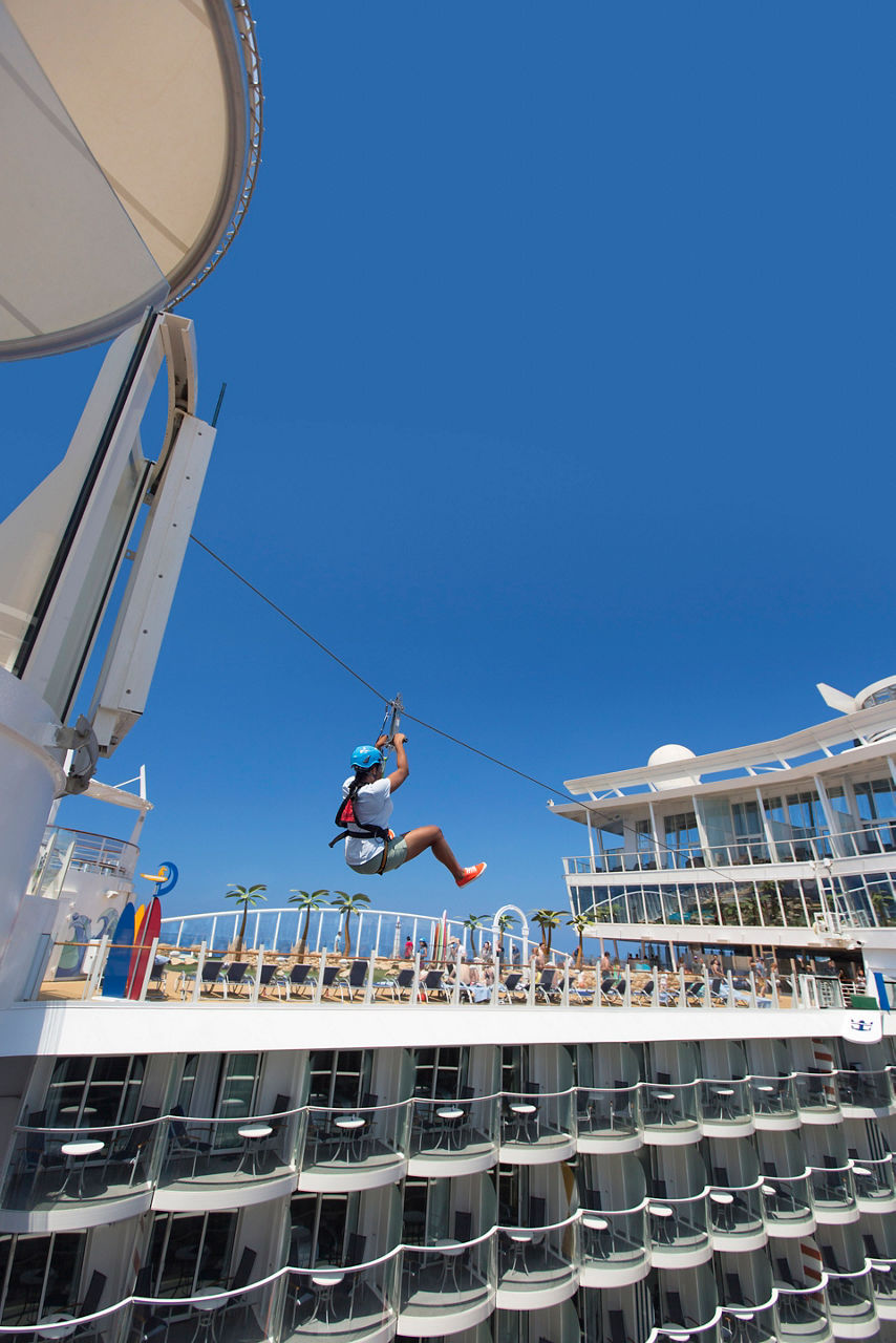 Man Using the Zip Line During Daytime 