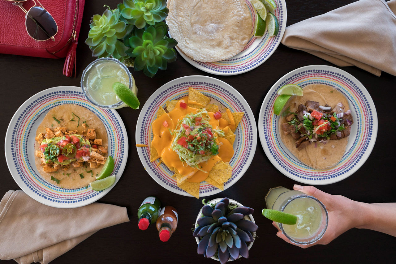 Taco and Nacho Lunch with Margaritas