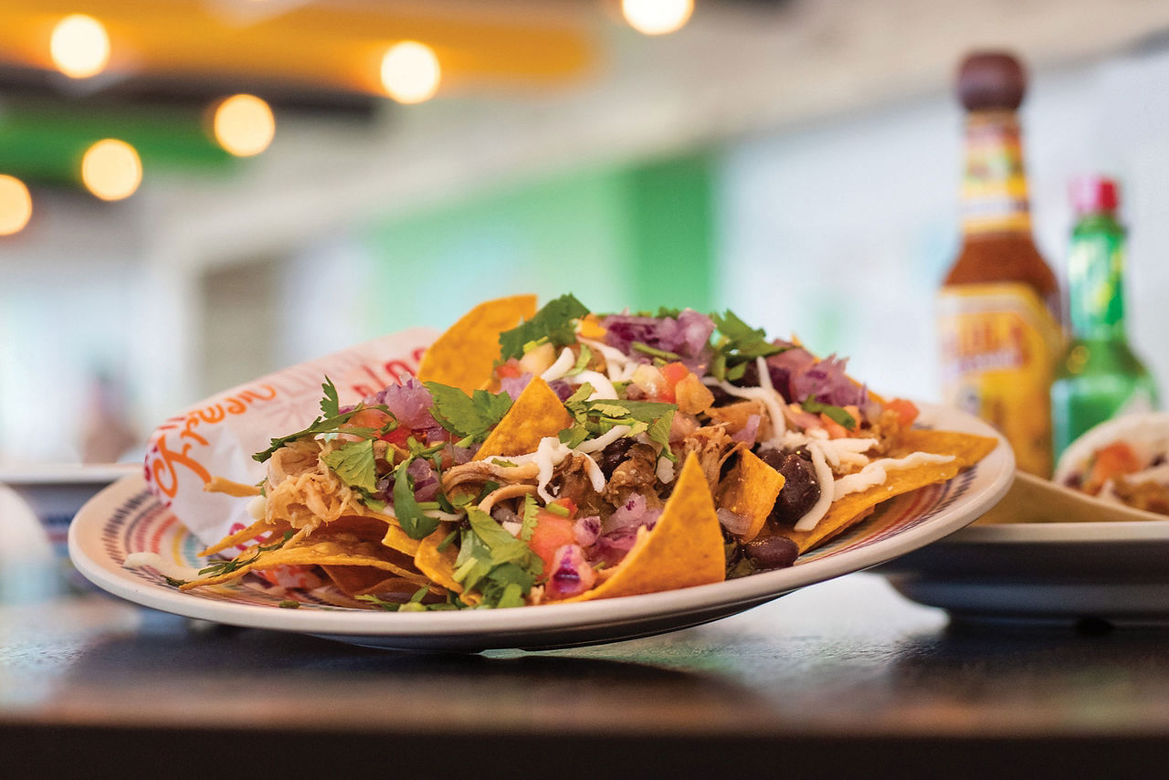 El Loco Fresh Nachos with Hot Sauce