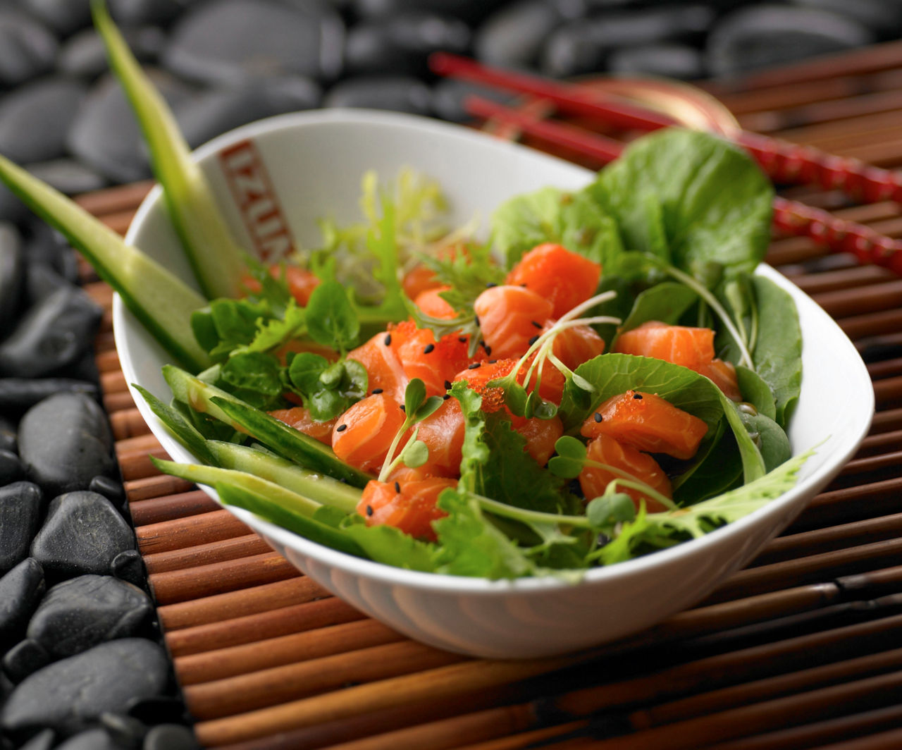 Salmon Salad with Watercress - Izumi Restaurant