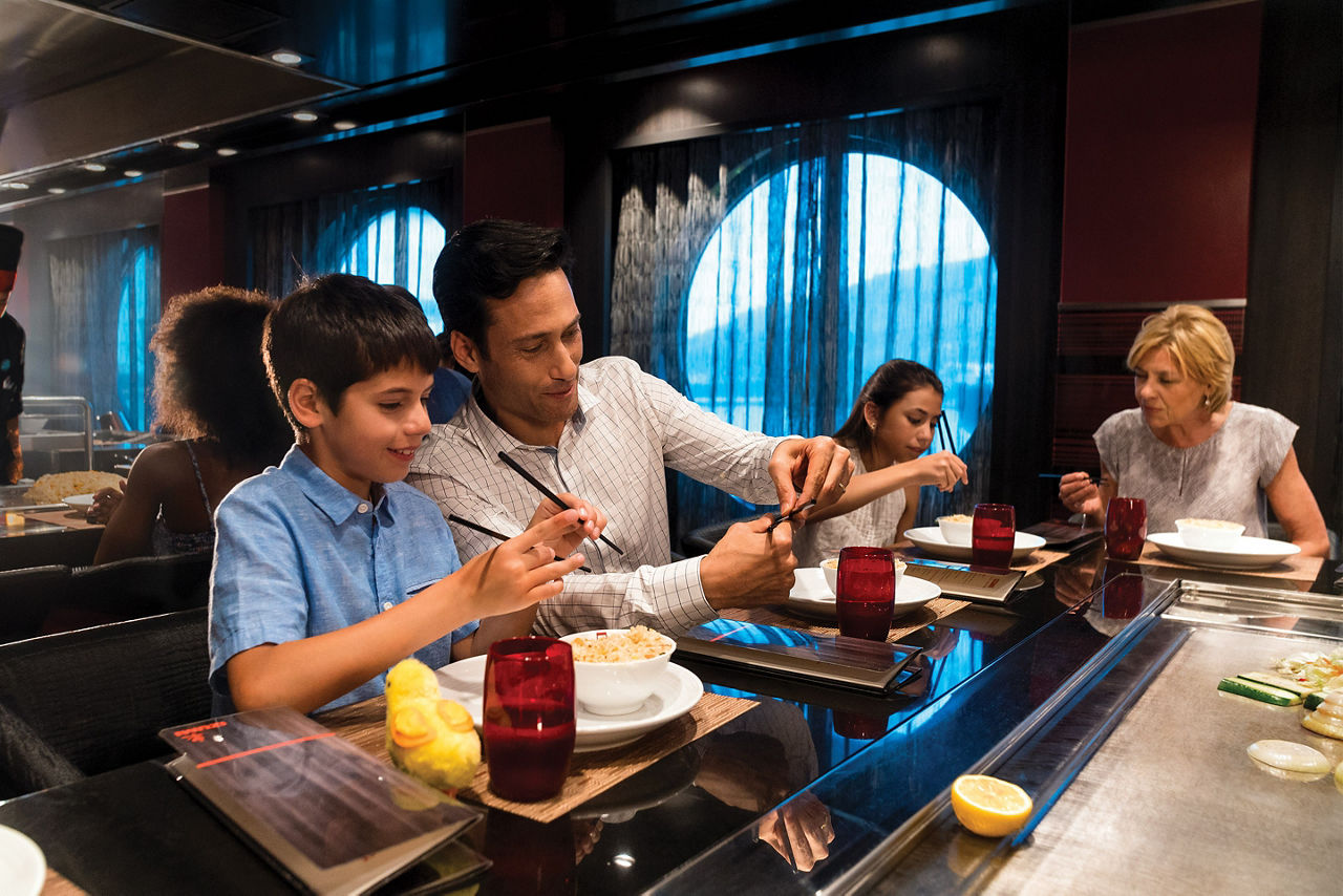 Izumi Hibachi Family Enjoying Meal 