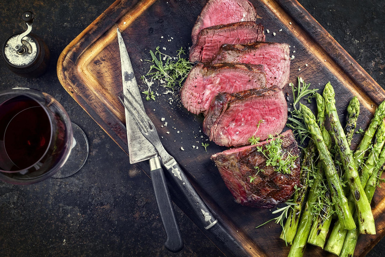 Adelaide, Australia, Sliced wagyu point steak