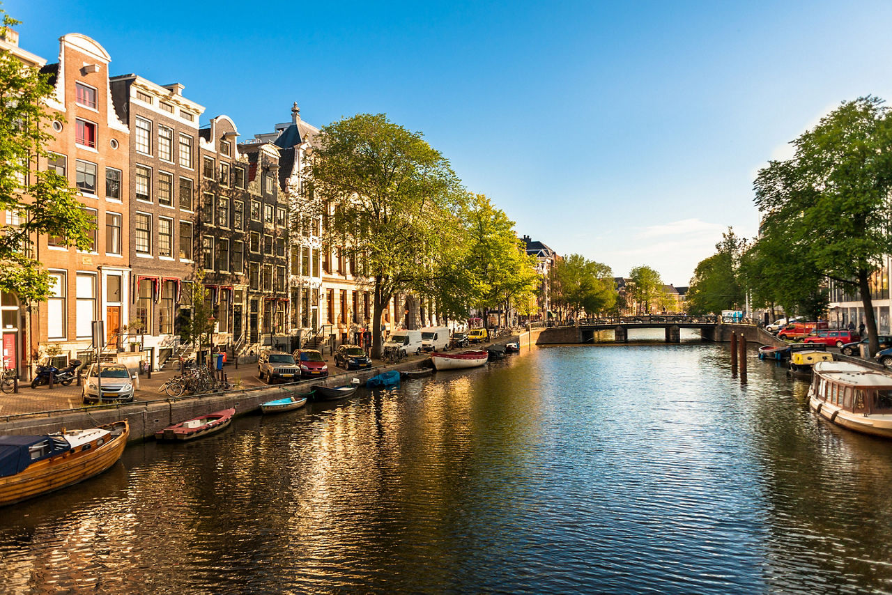 Amsterdam Canal Boat Traditional Houses