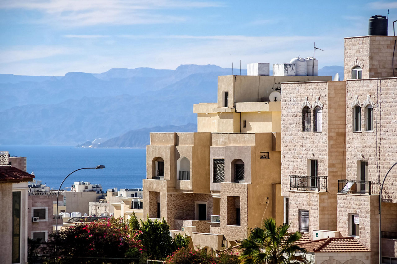 Aqaba, Jordan Typical Buildings On Gulf