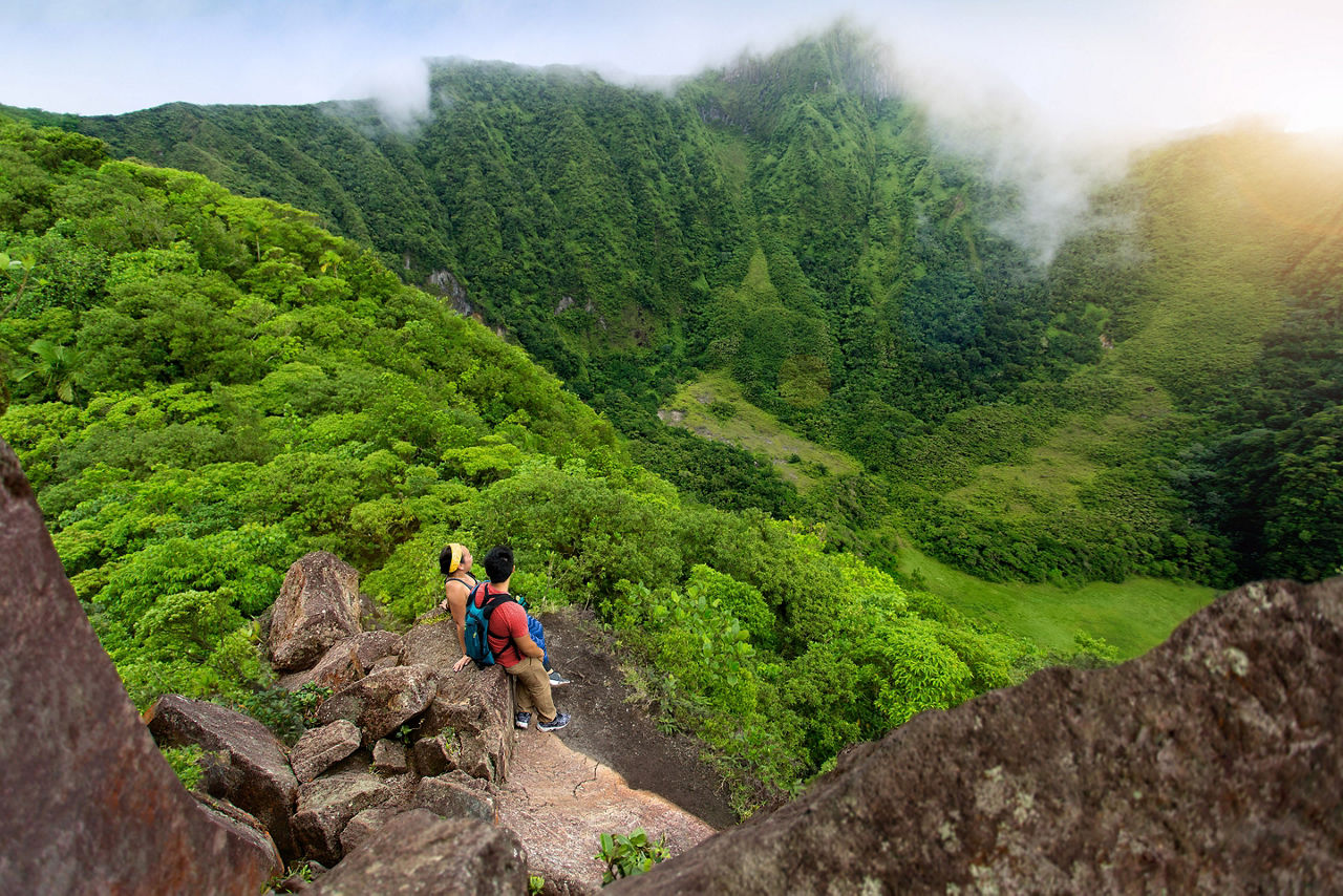 Mount Liamuiga Couple taking the Volcano Hike. Basseterre, St. Kitts Nevis 