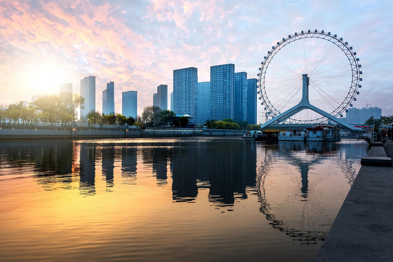 View of the Eye of Tianjin in Beijing, China