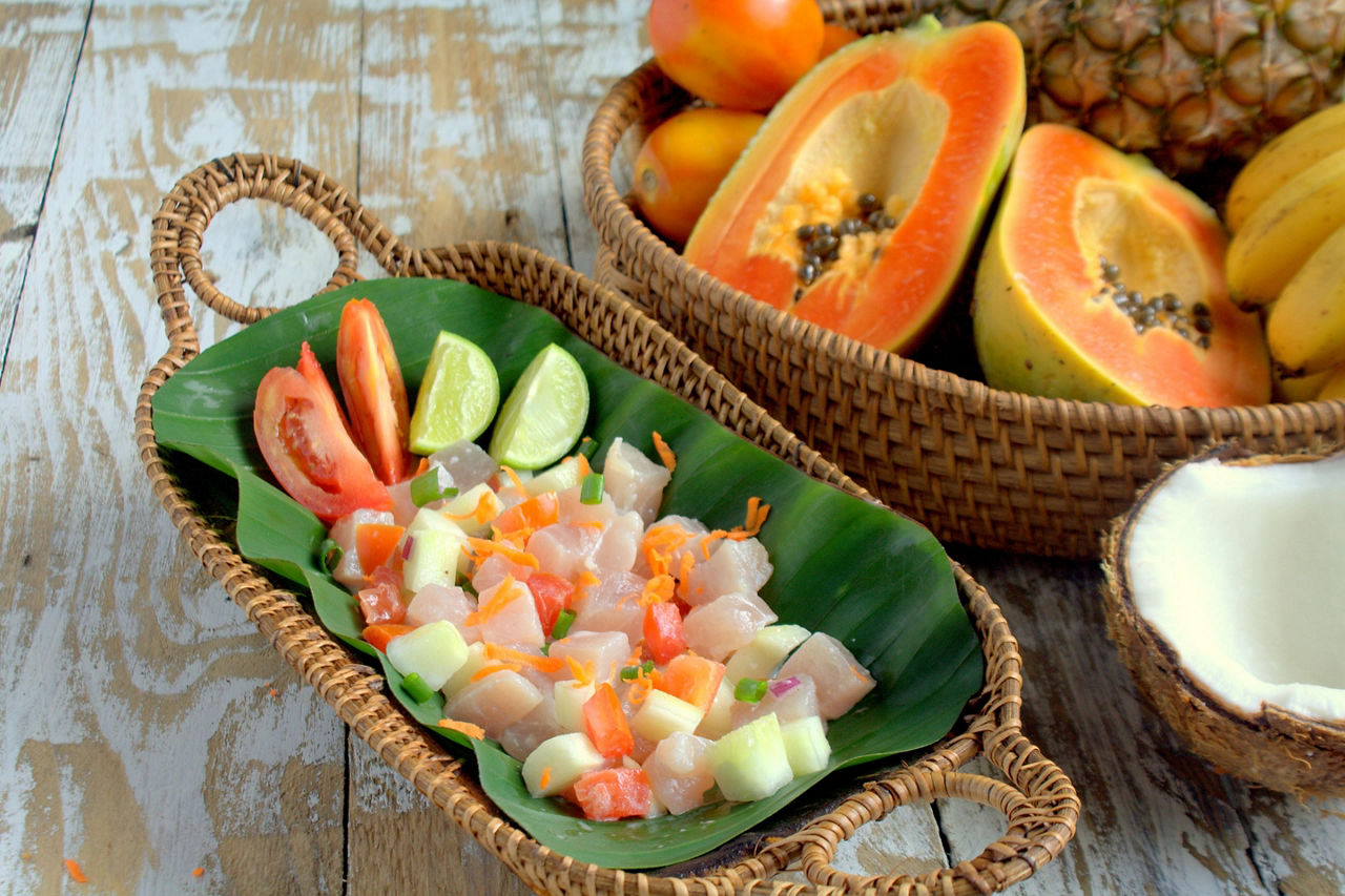 A traditional Tahitian tuna salad