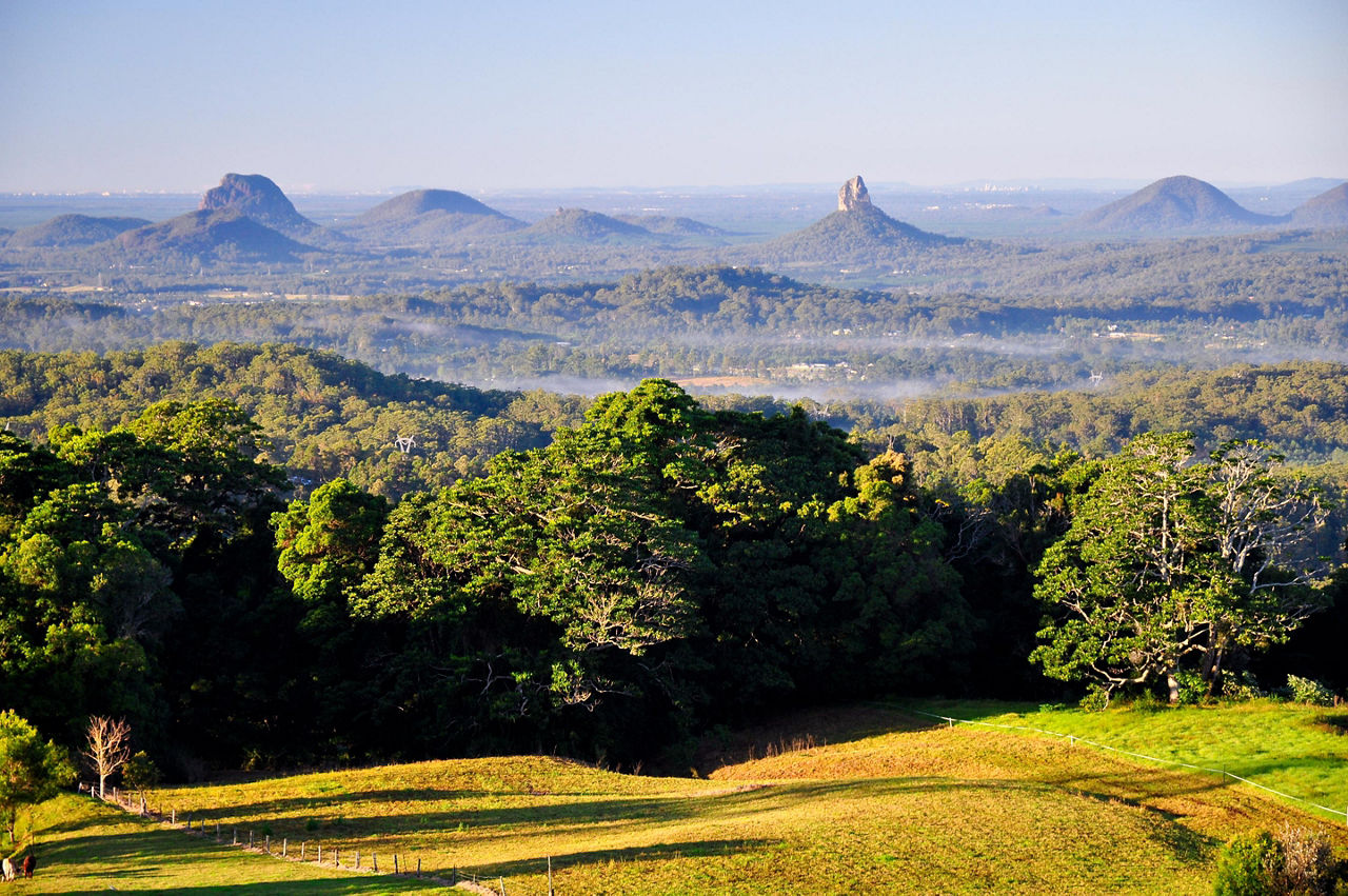 Brisbane, Australia Misty Glasshouse Mountains