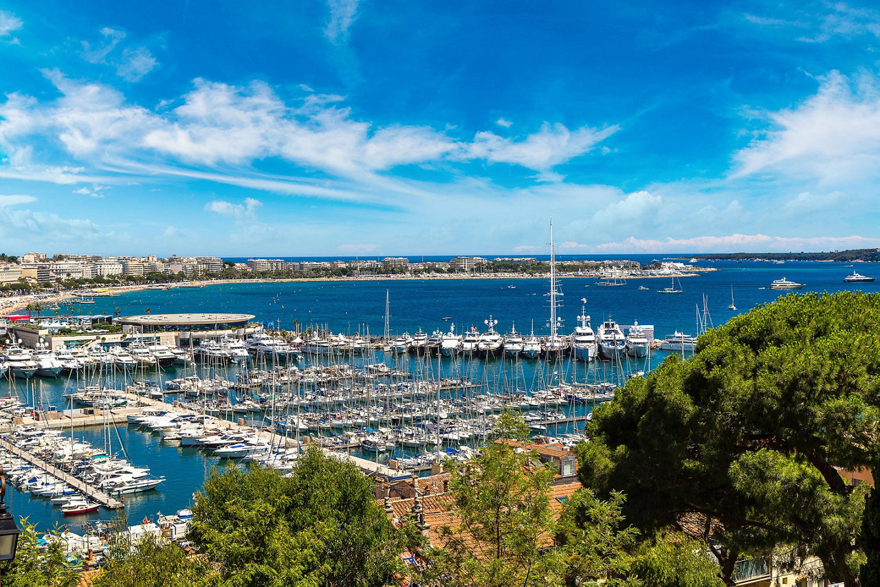 Aerial View of Harbor, Cannes, France 