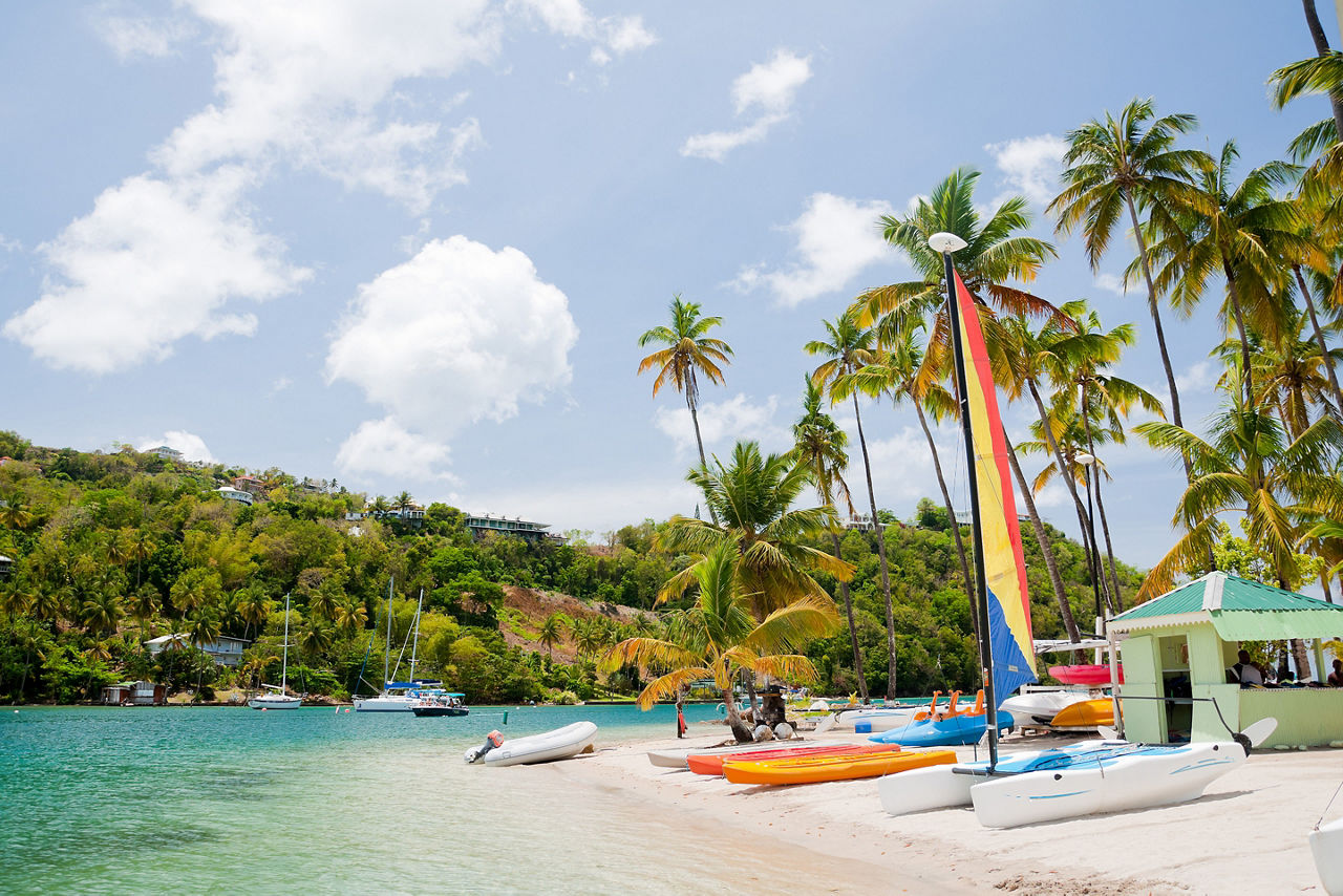 Marigot Bay Sailboats, Castries St. Lucia 