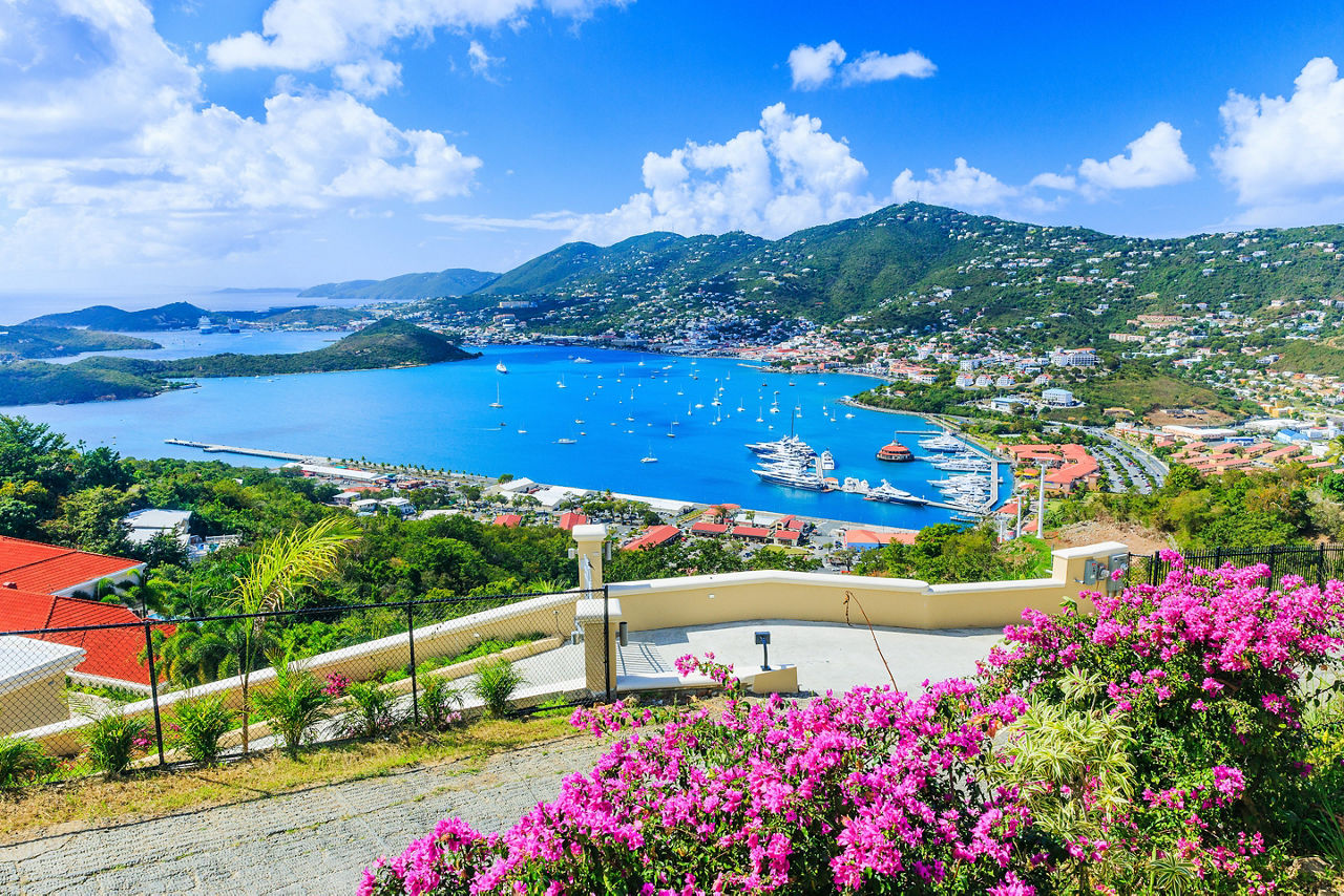 Caribbean, St Thomas US Virgin Islands. Panoramic view.