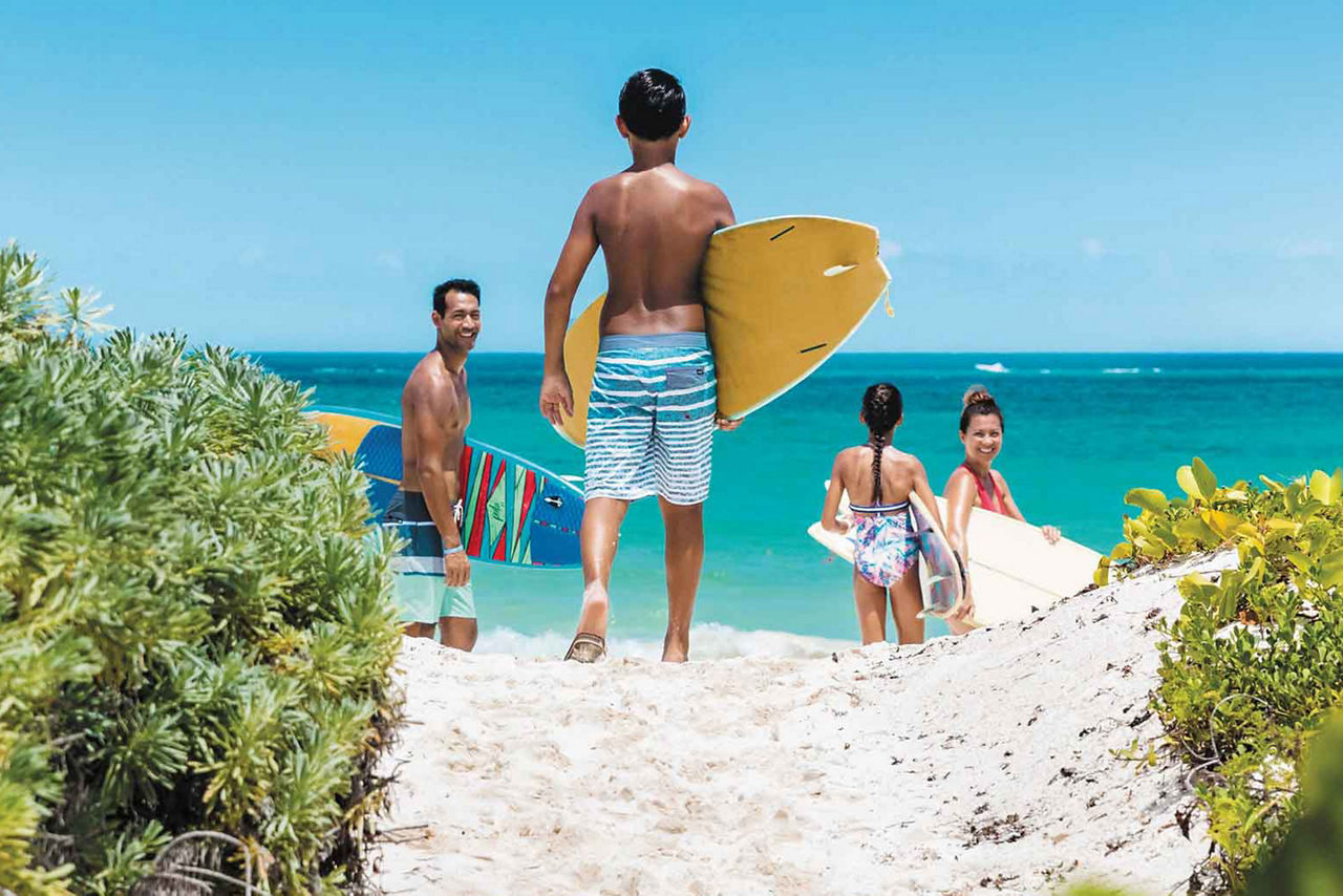 Family going to Surf in Mexico 