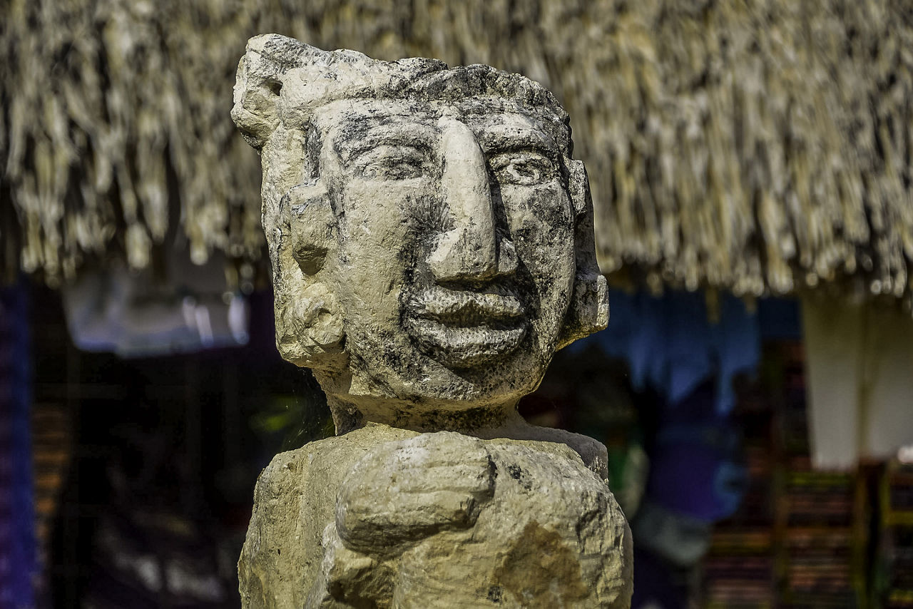 Mexico Cozumel San Gervasioi Mayan Statue