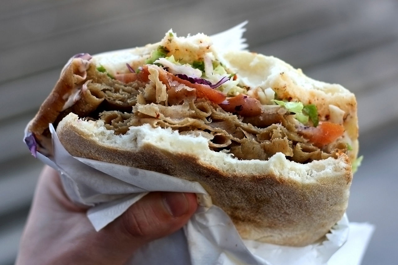 Turkey Doner Kebab Pita Lamb with Veggies