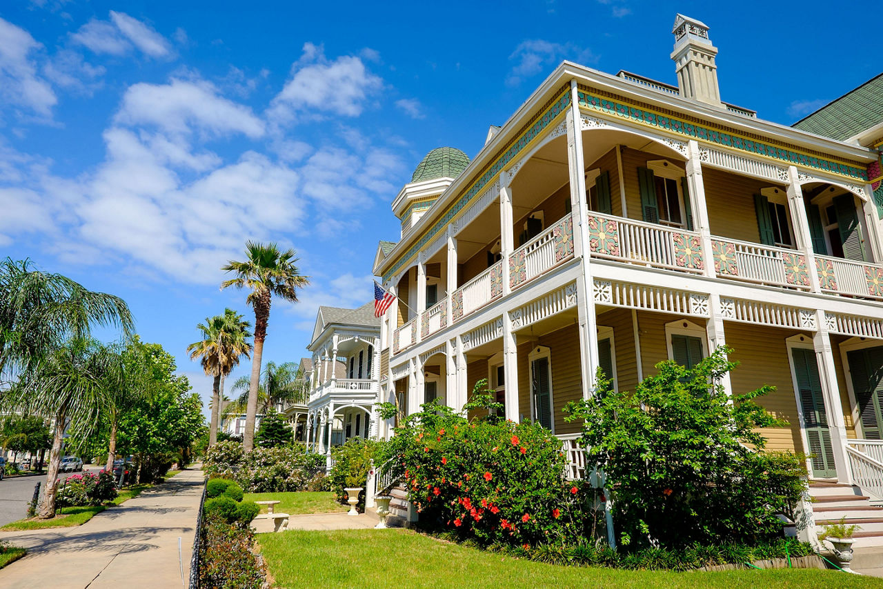 Victorian Houses in Wealthy Neighborhood, Galveston, Texas