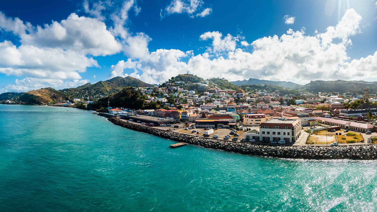 View of City Aerial, St. Georges, Grenada 