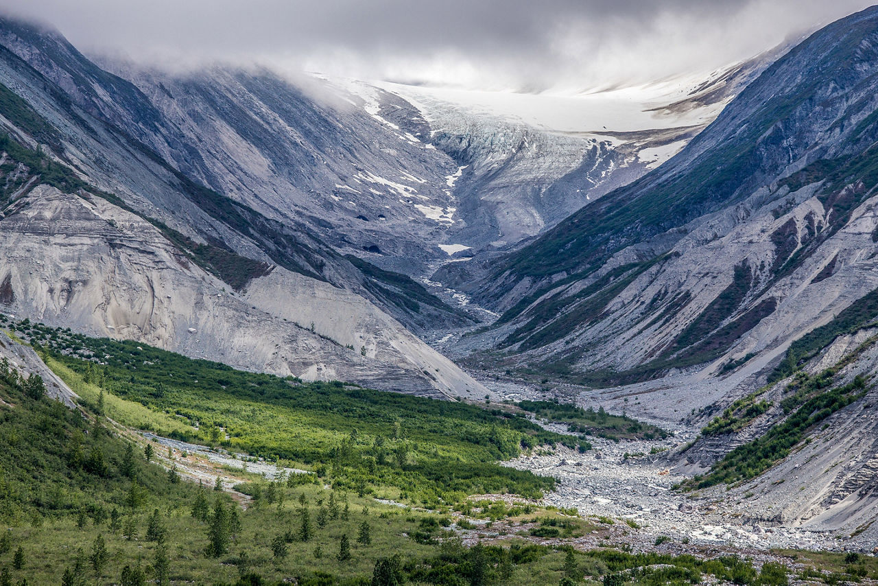 Glaciers Surrounded with Dense Fog, Inside Passage, Alaska
