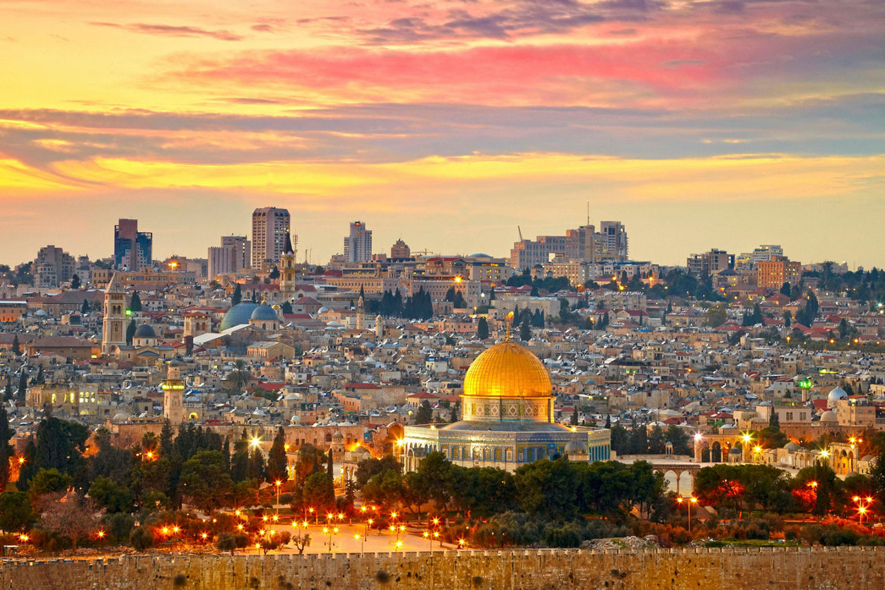 Jerusalem City Skyline during Sunset