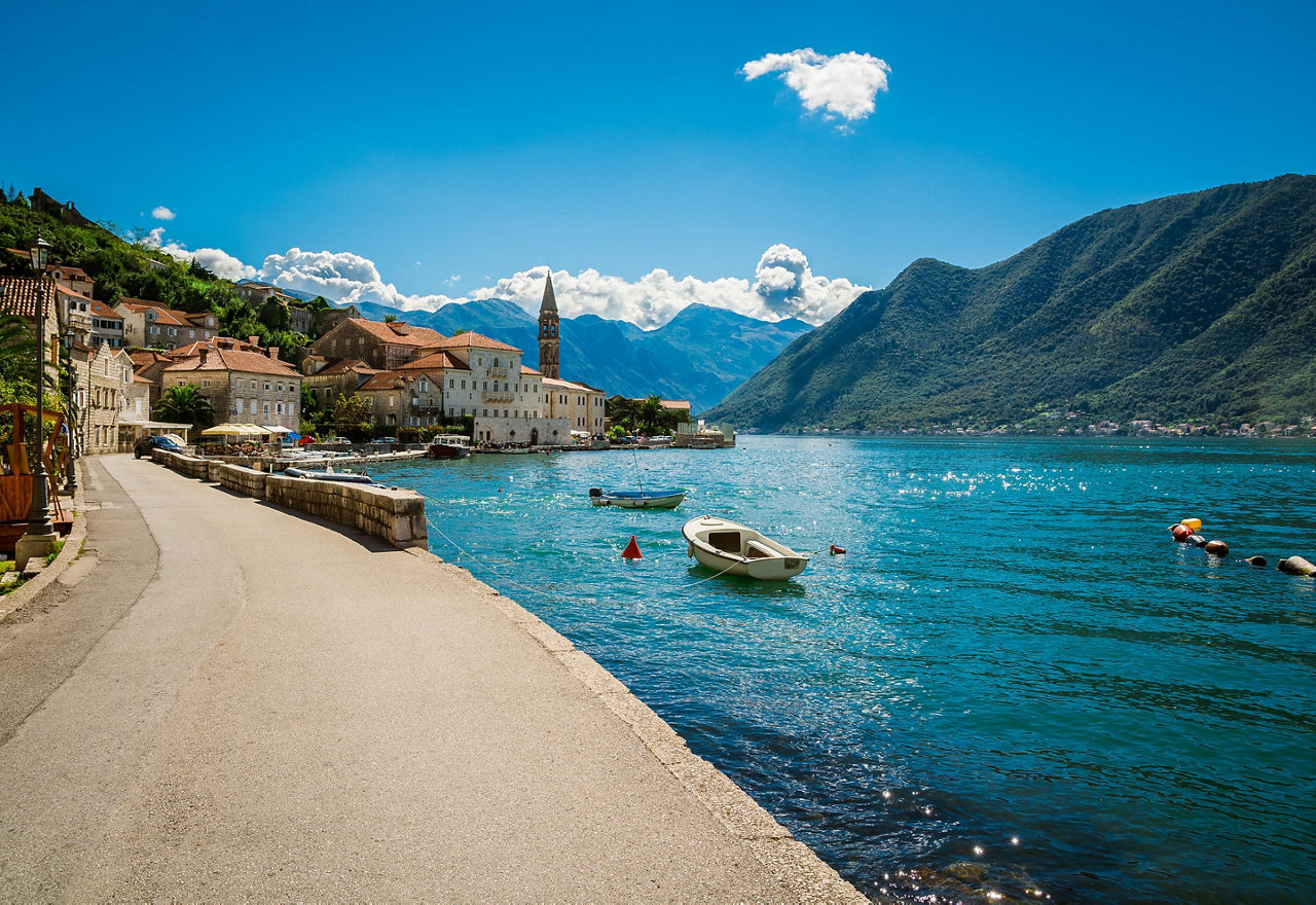 Kotor, Montenegro, Boats in the bay