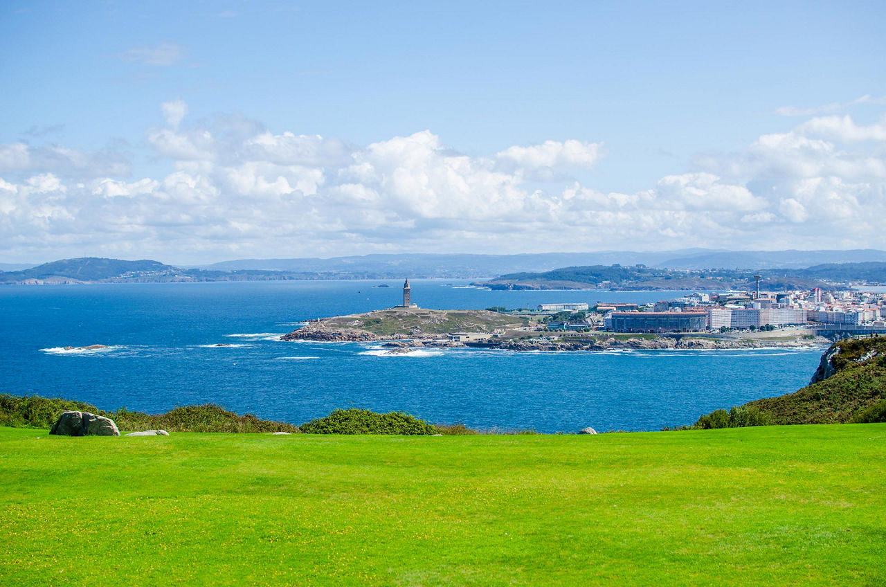 View of La Coruna, Spain for San Pedro Park