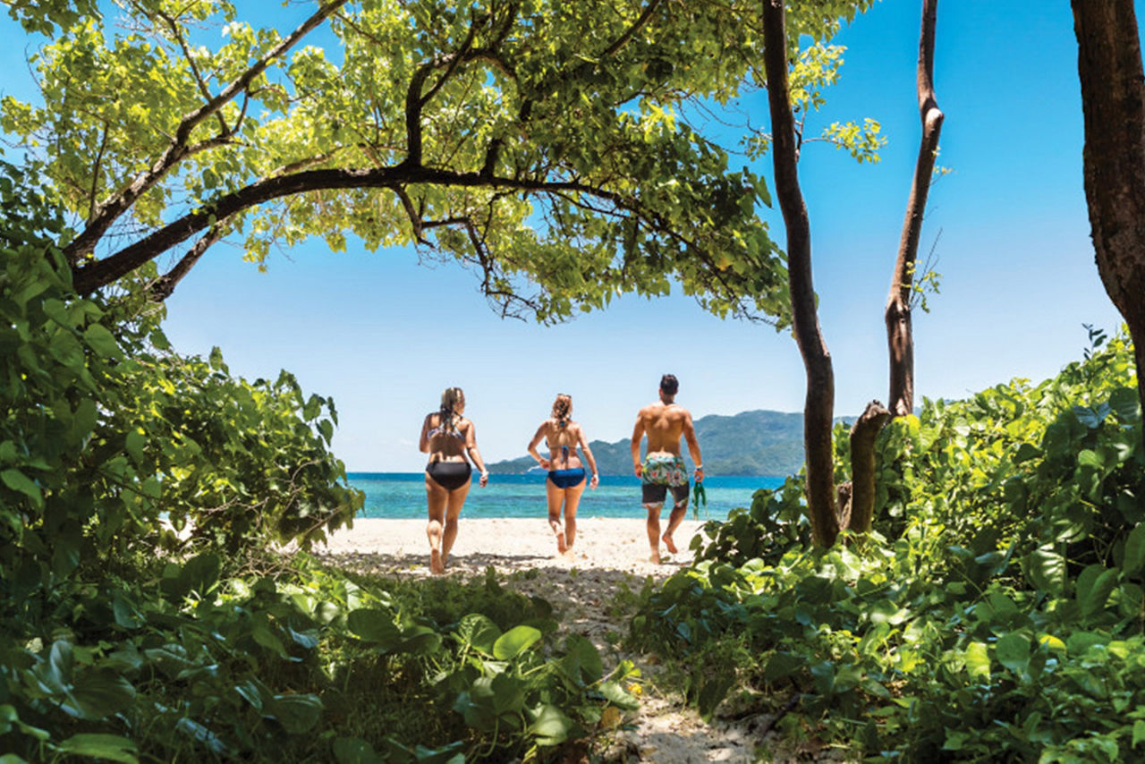 Friends Running to the Beach, Amiga Island, Haiti