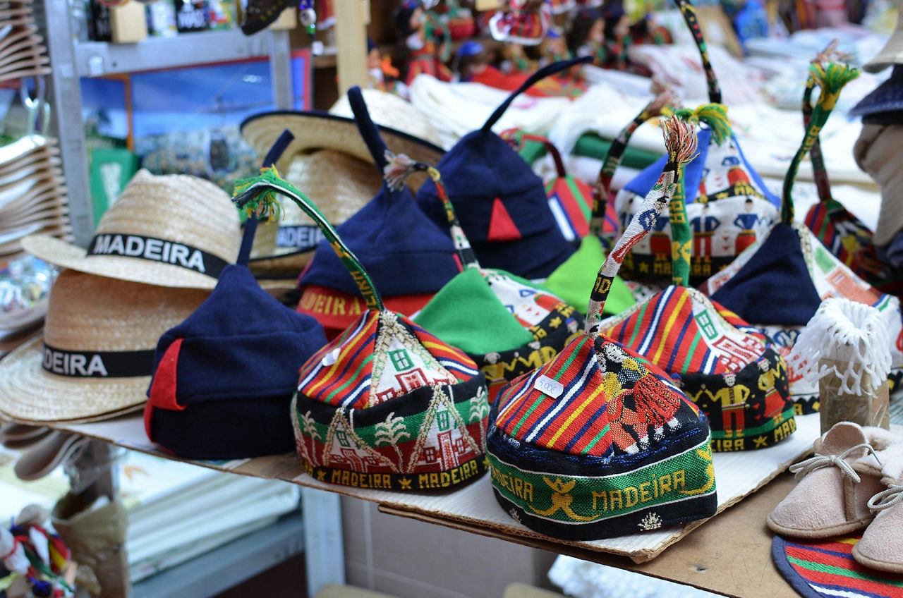 An assortment of headdresses and hats in Madeira (Funchal), Portugal