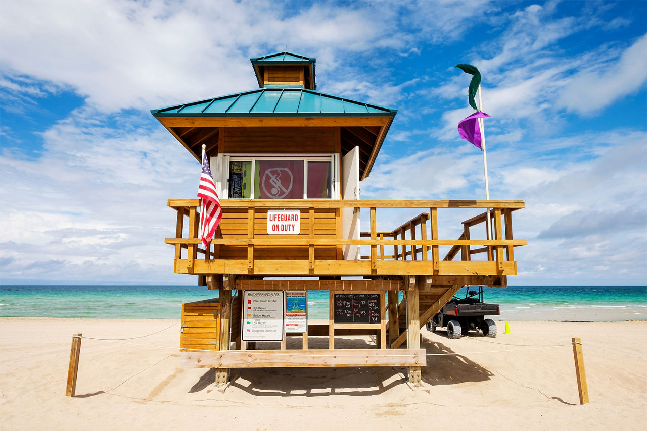 lifeguard tower on Miami Beach. Florida.