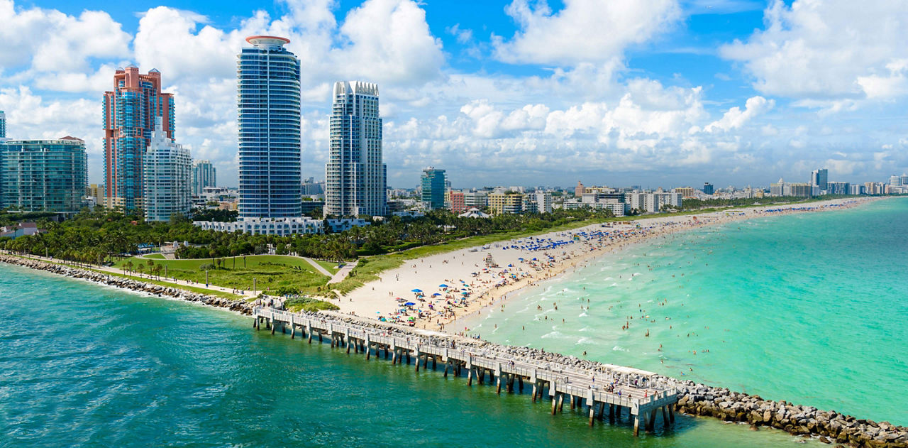 Aerial South Beach Ports, Miami, Florida