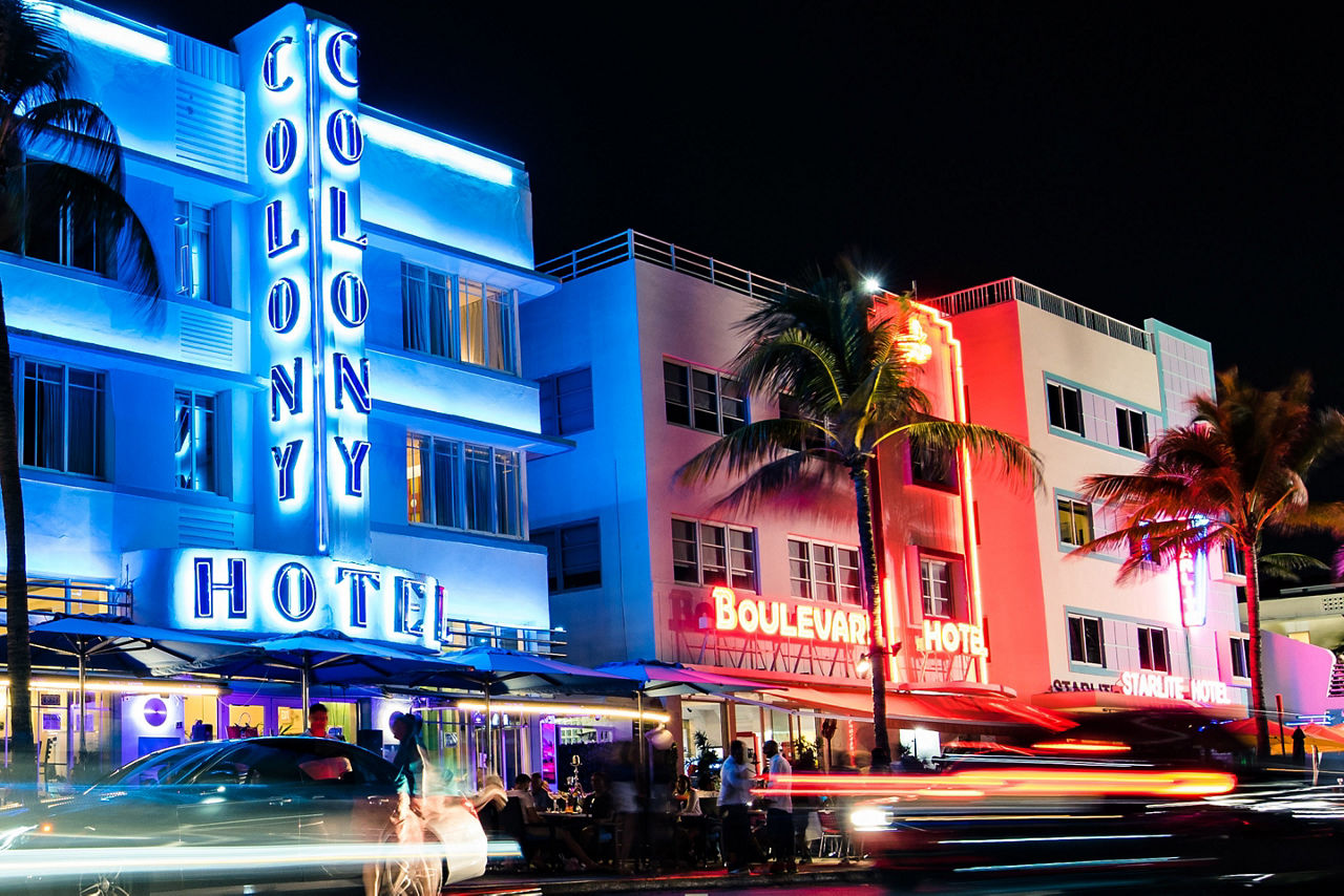 Night life in South Beach, Miami, Florida