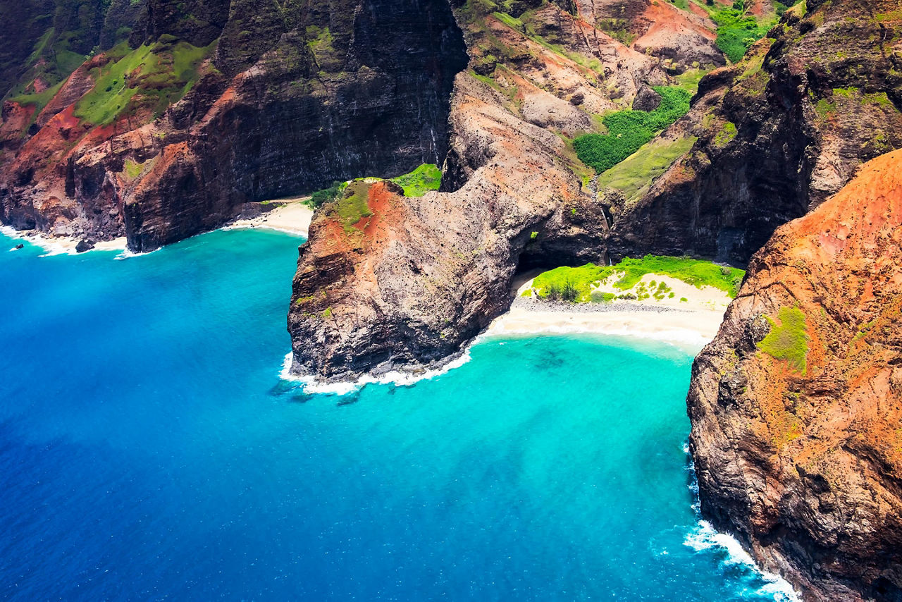 Dramatic rugged hills of the Napali Coast, Hawaii