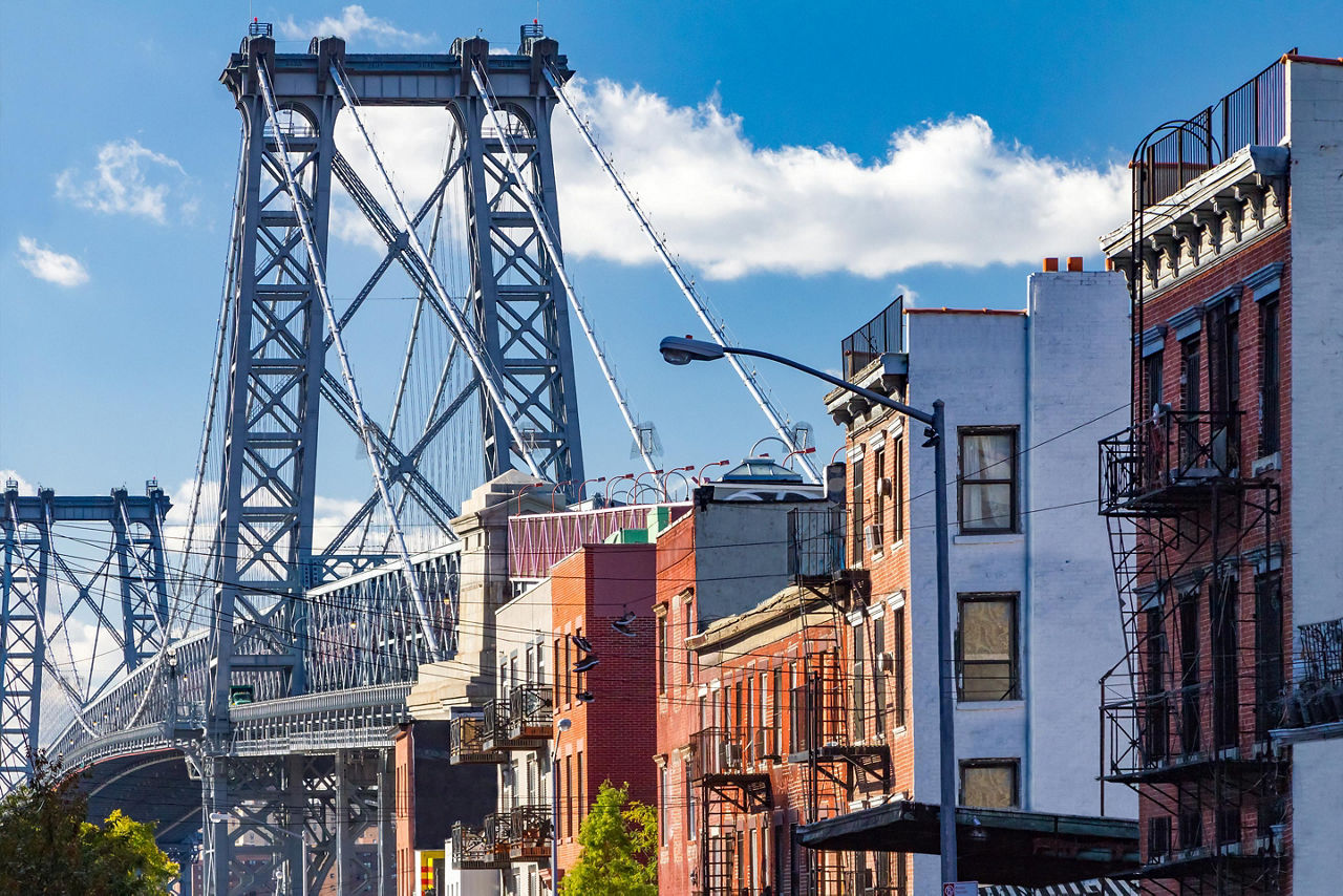 Buildings in Brooklyn, New York near the Williamsburg Bridge