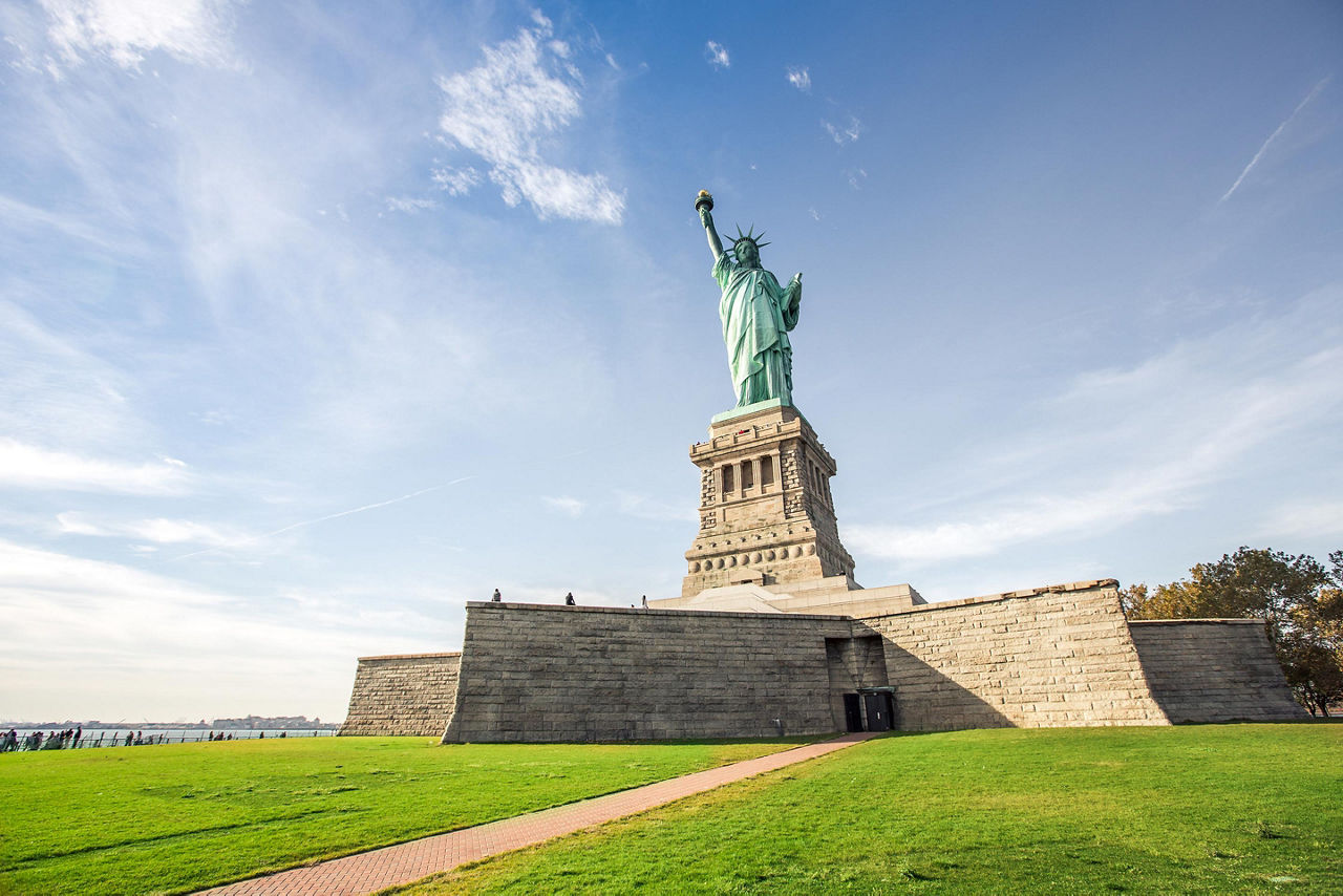 View of the Statue of Liberty from the base