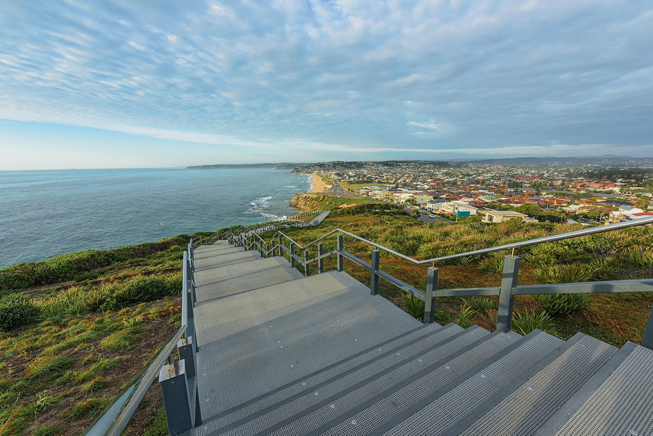 ANZAC Memorial Walk and Bar Beach in Newcastle, Australia