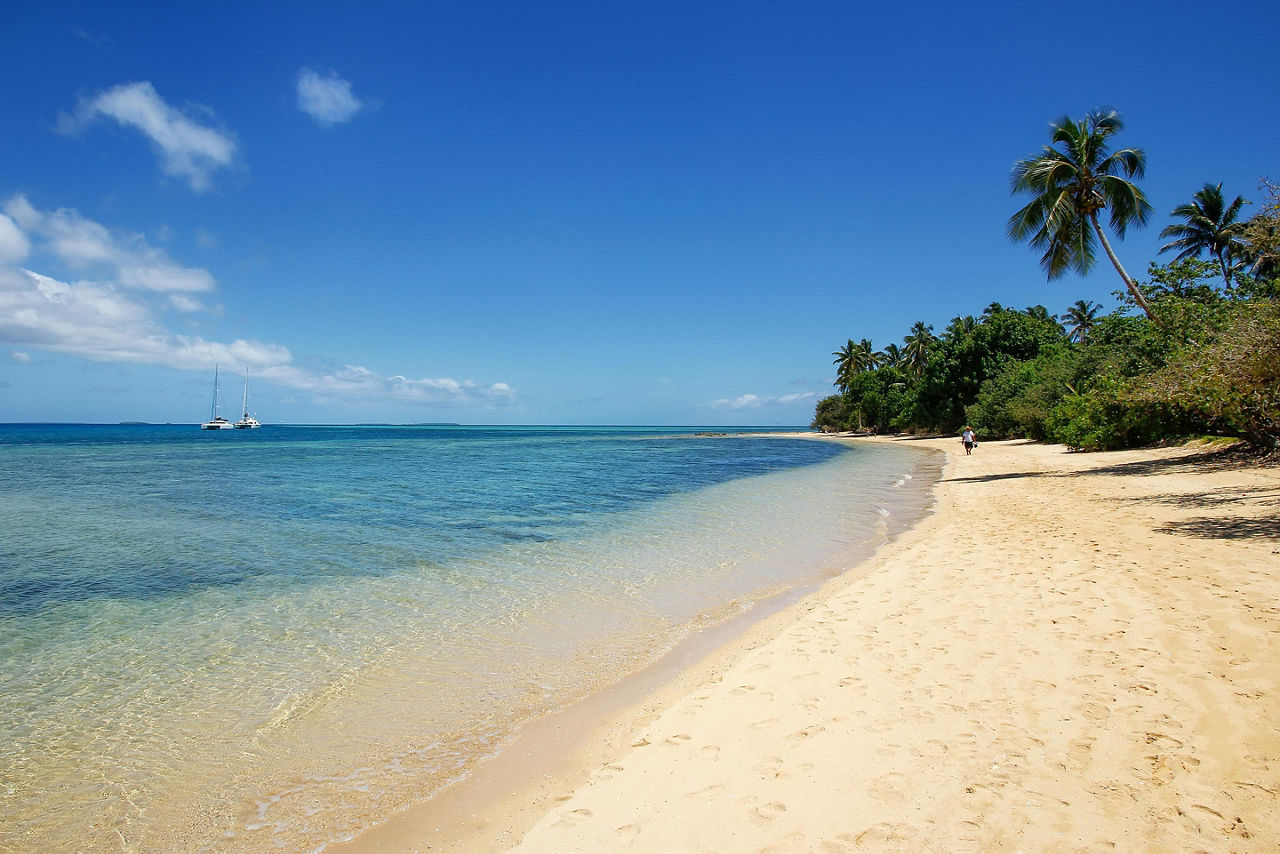 Sandy beach at Pangaimotu island near Tongatapu island in Tonga