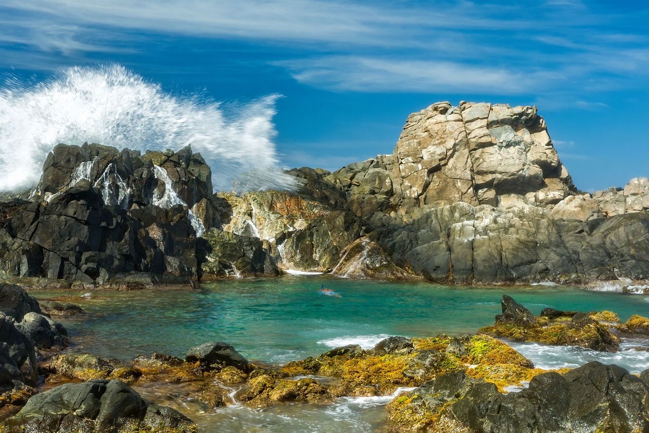 Rocky Volcanic Stone Circles of the Natural Pool, "Conchi", Oranjestad, Aruba