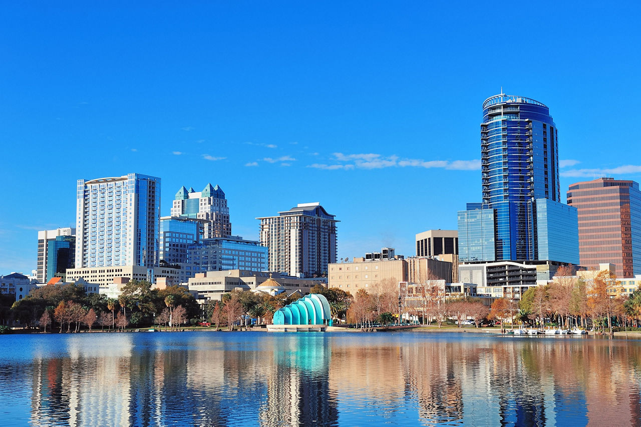 Lake Eola City Skyscrapers, Orlando, Florida