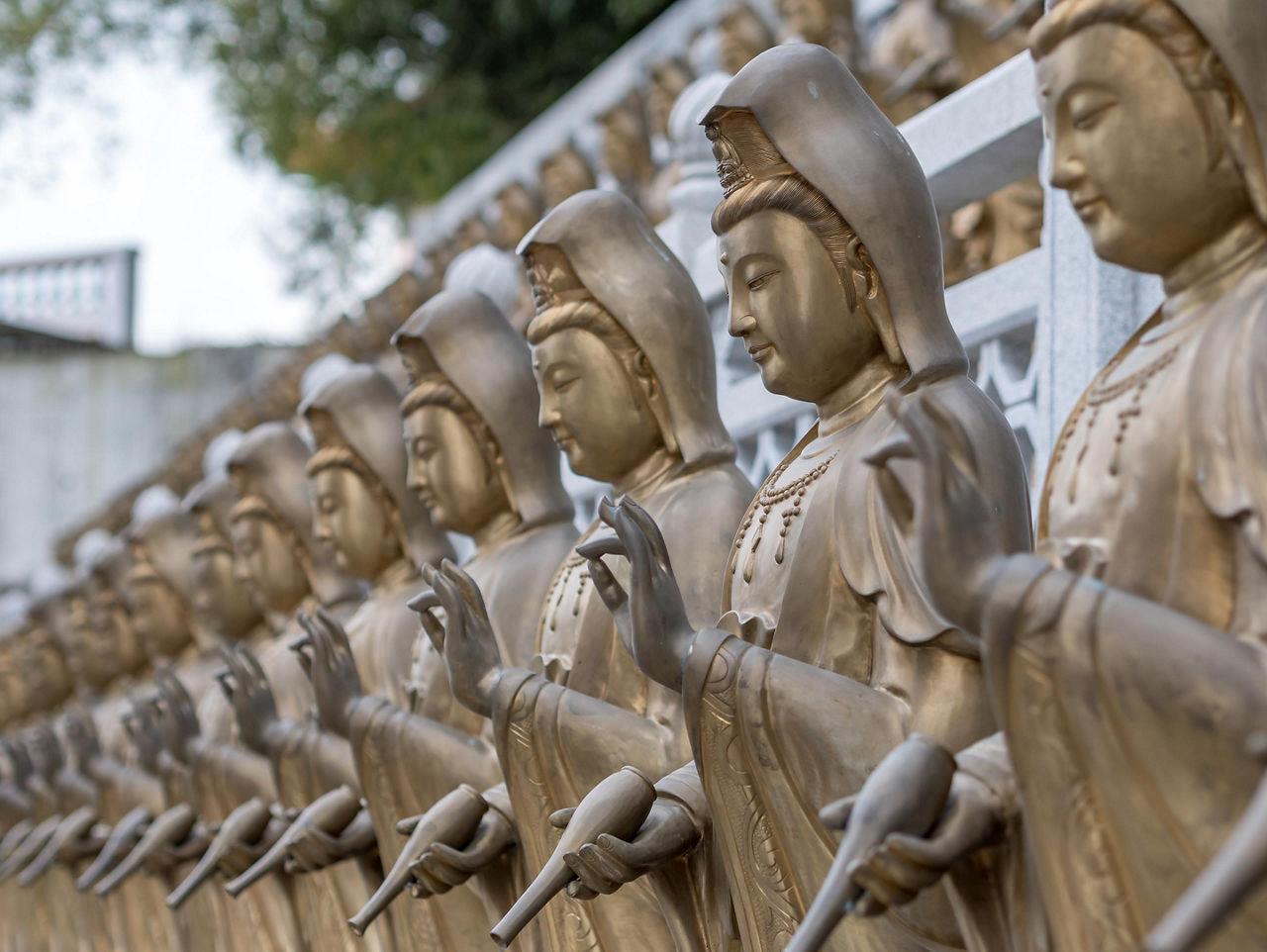 The statue of Guanyin or Goddess of Mercy at Chinese buddhist temple, Penang, Malaysia