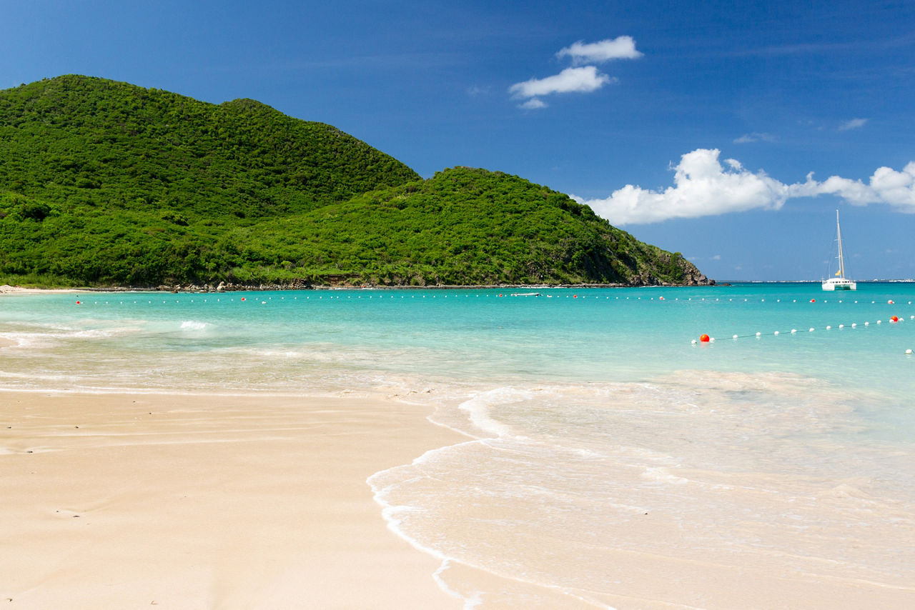 Sandy Blue Beach Sailboat, Philipsburg, St. Maarten