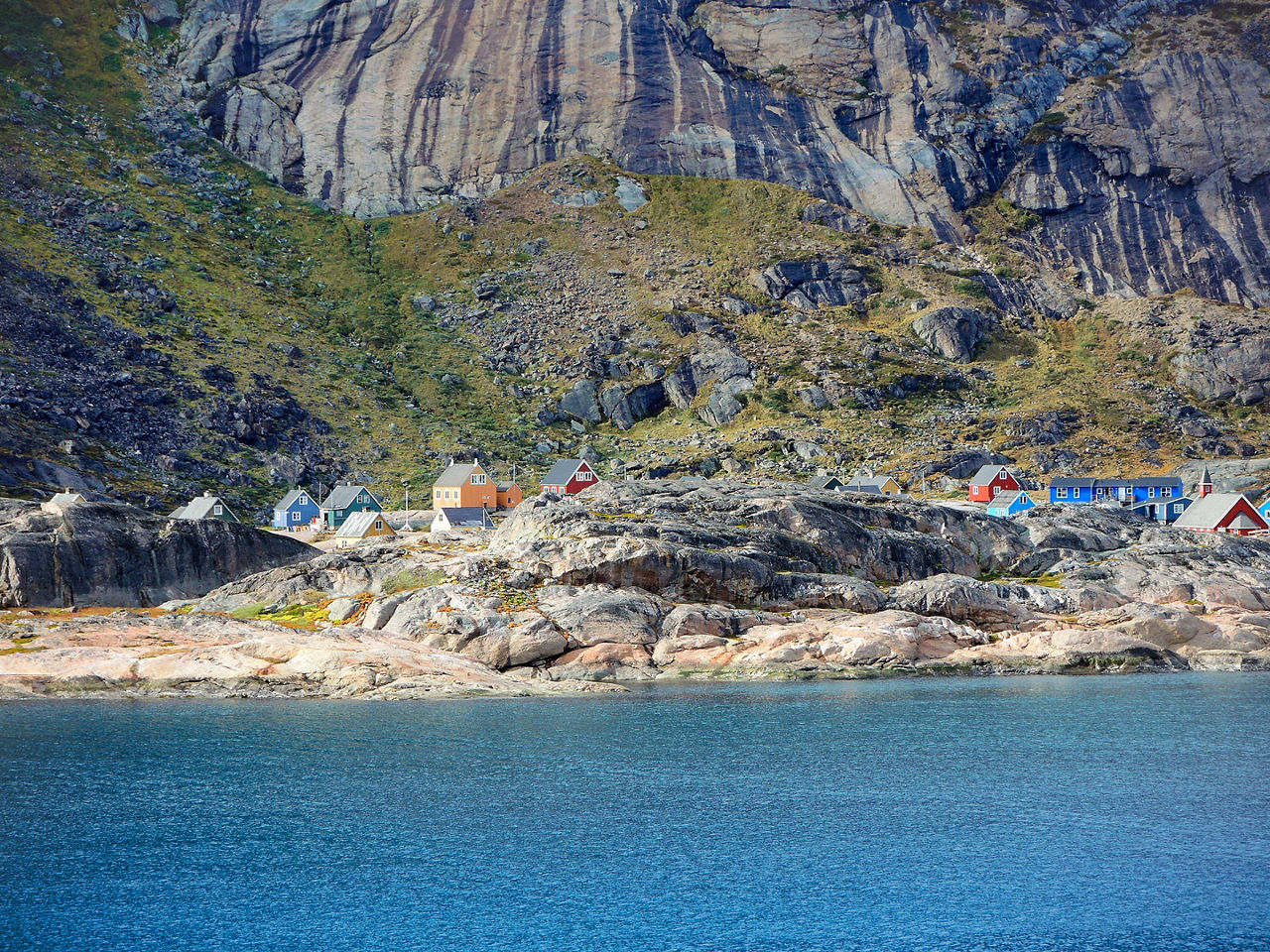 A small coastal settlement in Greenland