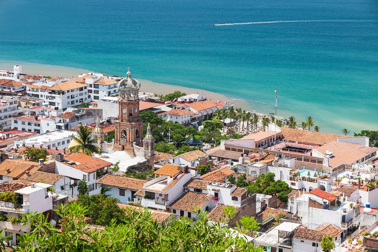 Puerto Vallarta, Mexico Downtown Panoramic View