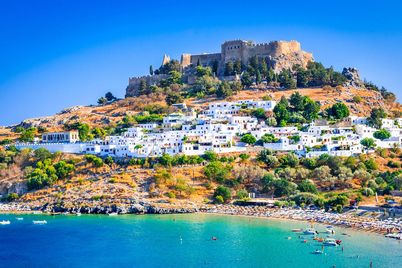 rhodes greece lindos castle hill