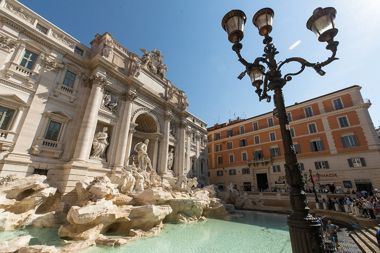 Italy Rome Historic Building and Fountain