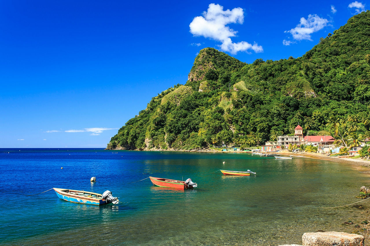 Boats on Soufriere Bay, Soufriere, Dominica