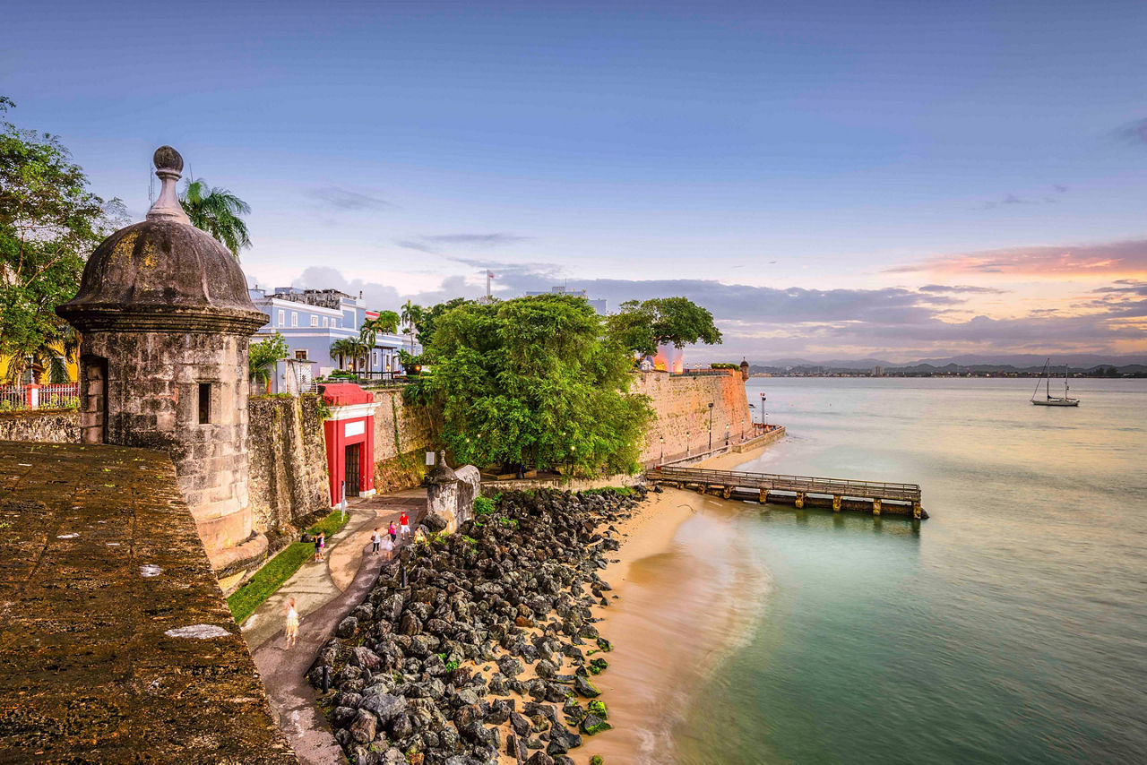 Coast and Sunset View from El Morro, San Juan, Puerto Rico