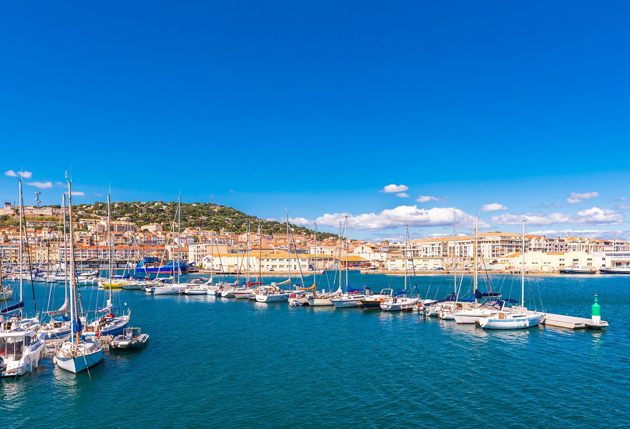 Sete, France, Panoramic harbor view