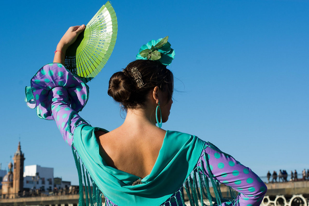 A flamenco dancer in Seville, Spain