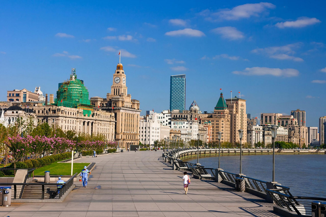 Historical buildings at the Bund in Shanghai, China